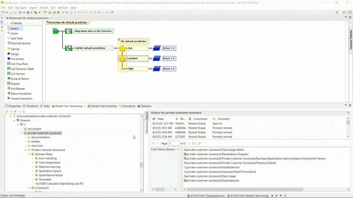 ACTICO Advanced Decision Platform - model versioning and collaboration