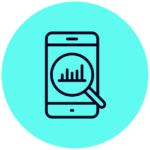 ACTICO Icon electric blue bubble mobile finance