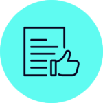 ACTICO Icon electric blue bubble service satisfatcion