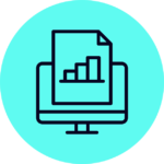 ACTICO Icon electric blue bubble Data Analysis