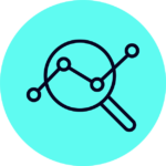 ACTICO Icon electric blue bubble Data Analysis