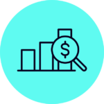 ACTICO Icon electric blue bubble money chart