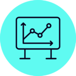 ACTICO Icon electric blue bubble chart