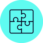 ACTICO Icon electric blue bubble puzzle