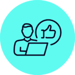 ACTICO Icon electric blue bubble support service