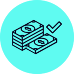 ACTICO Icon electric blue bubble money check