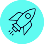 ACTICO Icon electric blue bubble rocket for future