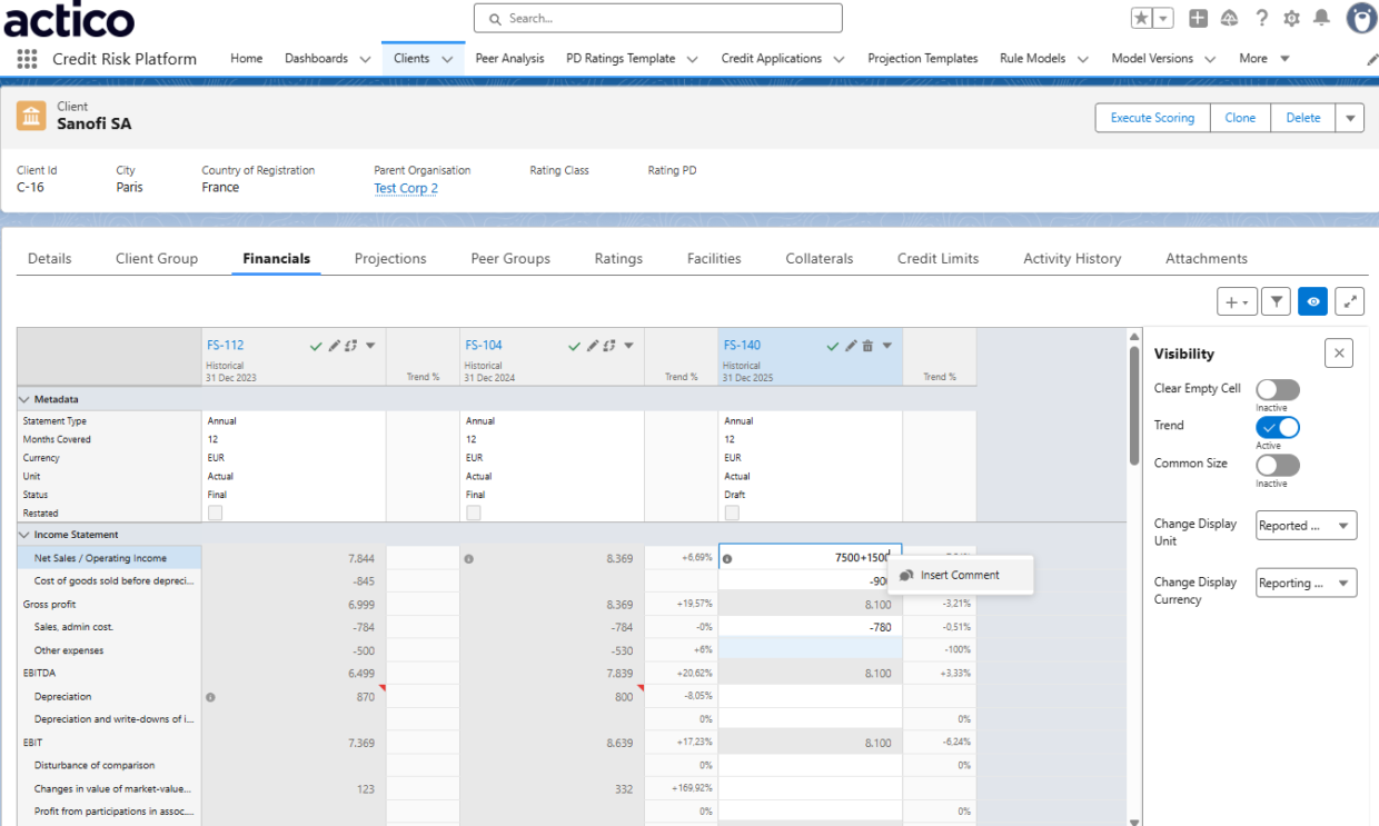 ACTICO Financial Statement Analysis