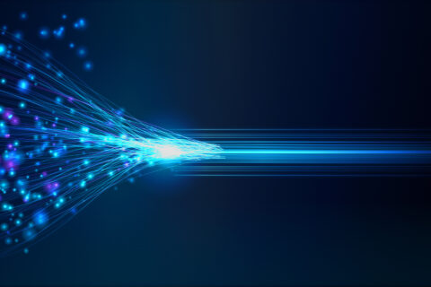 A,Dynamic,Digital,Visualization,Of,Glowing,Particles,And,Light,Streaks,